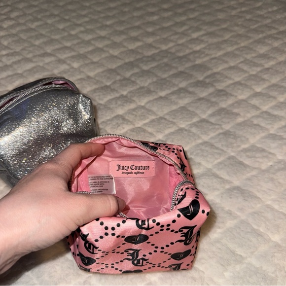 Y2K Juicy Couture Pink and Silver Bag Set with Bottle - Picture 4 of 5